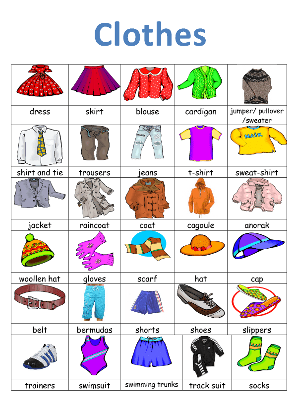 اسماء الملابس بالانجليزي للاطفال بالصور كلمات انجليزية لطفلك